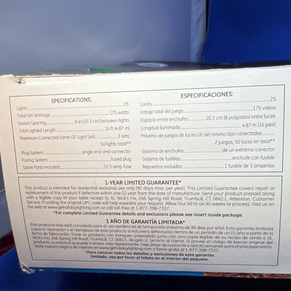 GE 25 C-9 Multicolor String Lights Green Cord Red Green Blue Yellow